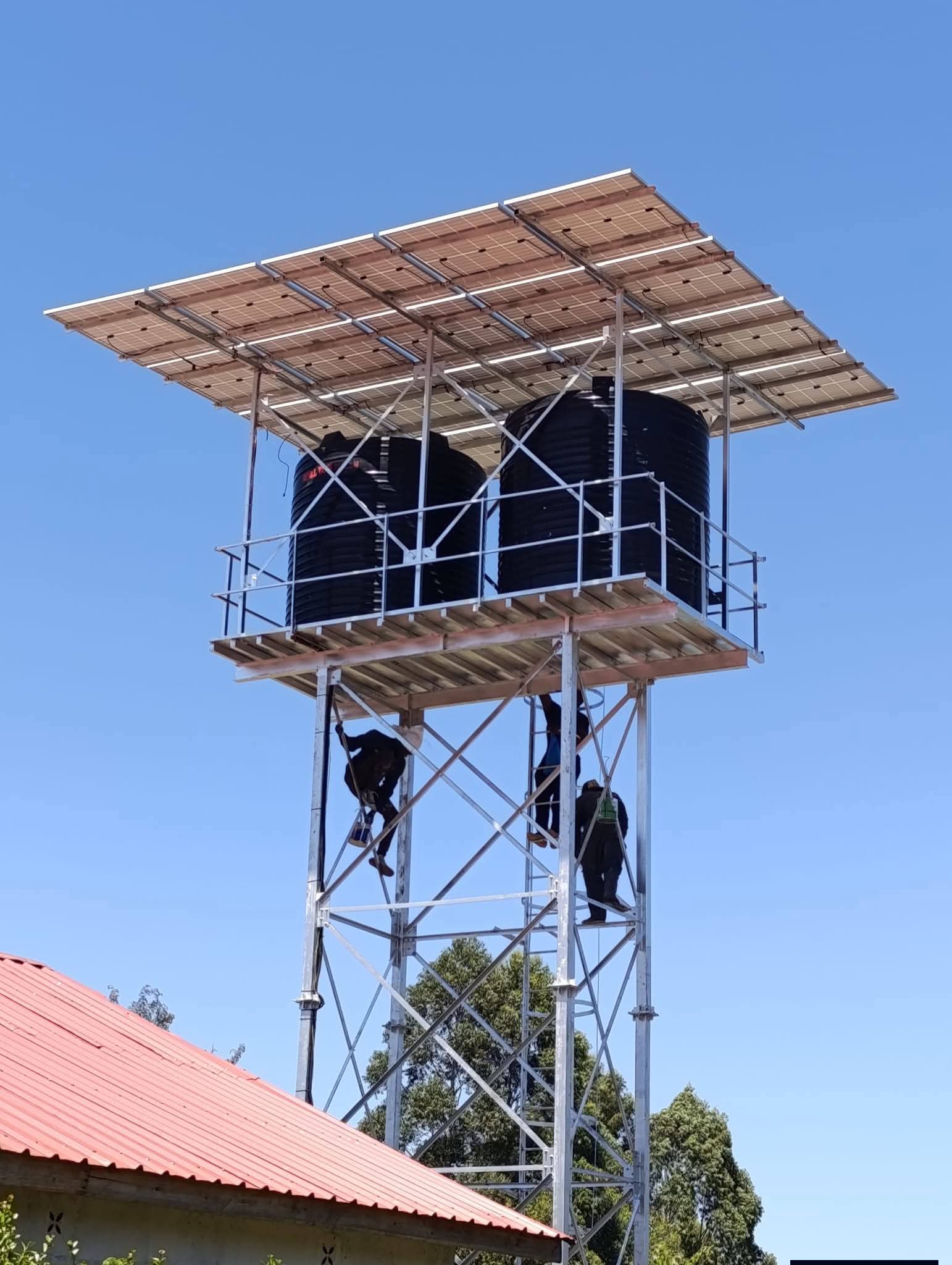 Solar borehole pump installation in Kenya