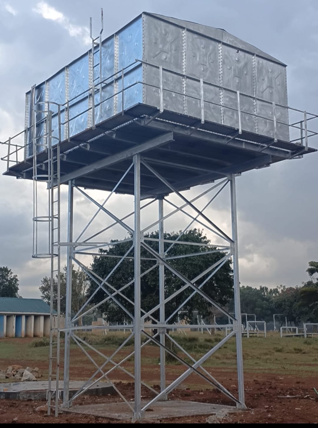 Steel water tower fabrication in Kenya